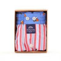 M5313 - rayé rouge, bleu ciel & bleu marine