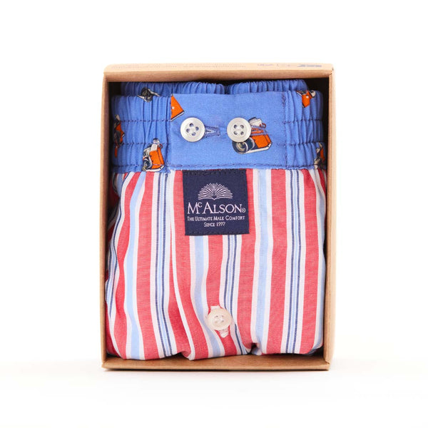 KM5313 - rayé rouge, bleu ciel & bleu marine