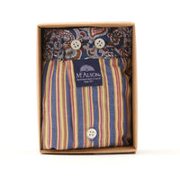 M5220 - Gestreift marine, gelb & bordeaux