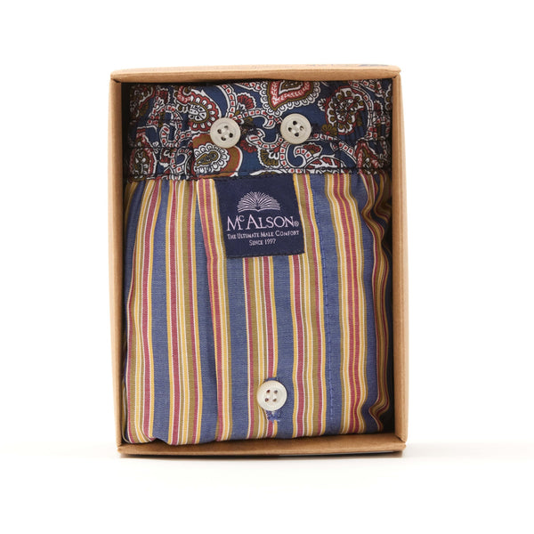 M5220 - Gestreift marine, gelb & bordeaux