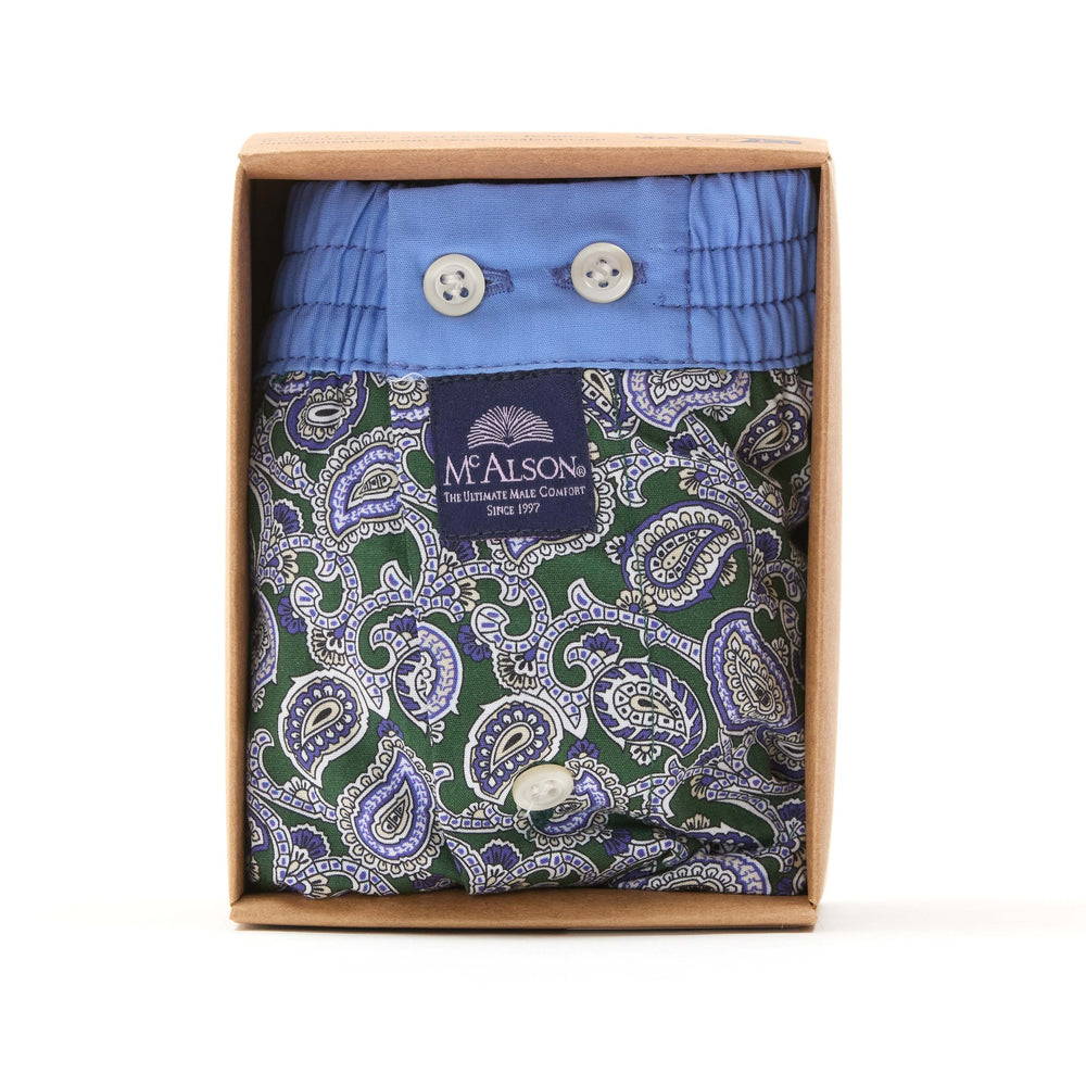 M5246 - Paisley dark green & navy