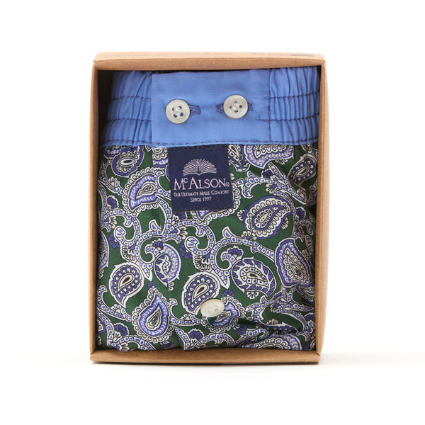 M5246 - Paisley dark green & navy