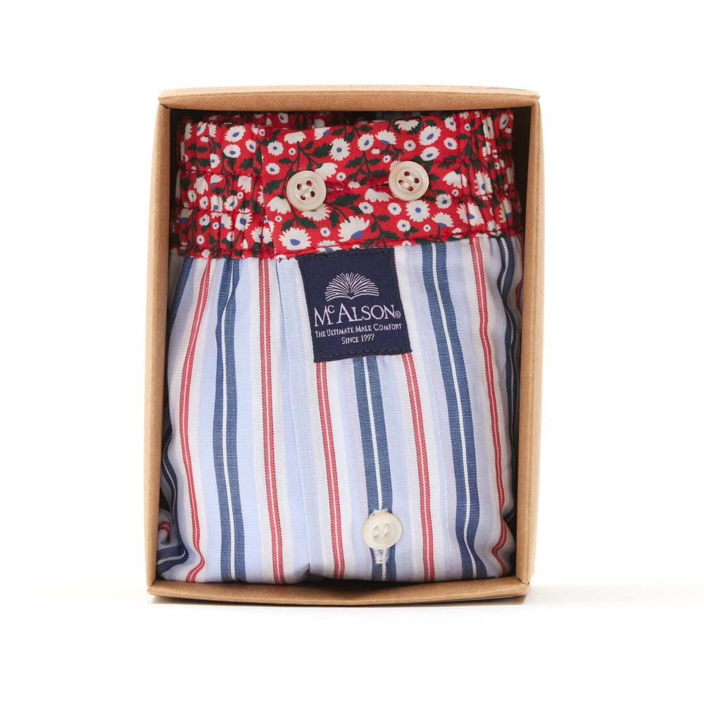 M5206 - Stripes light blue, navy & red