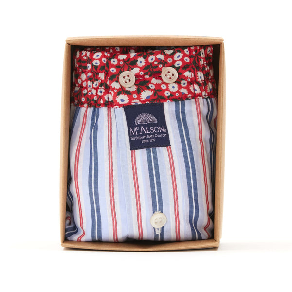 KM5206 - Rayé bleu clair, marine & rouge