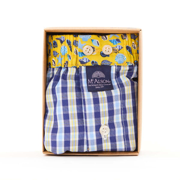 KM5316 - Tartan bleu marine & jaune