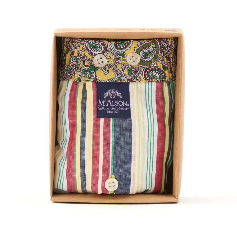 M5222 - Rayé rouge, jaune & marine