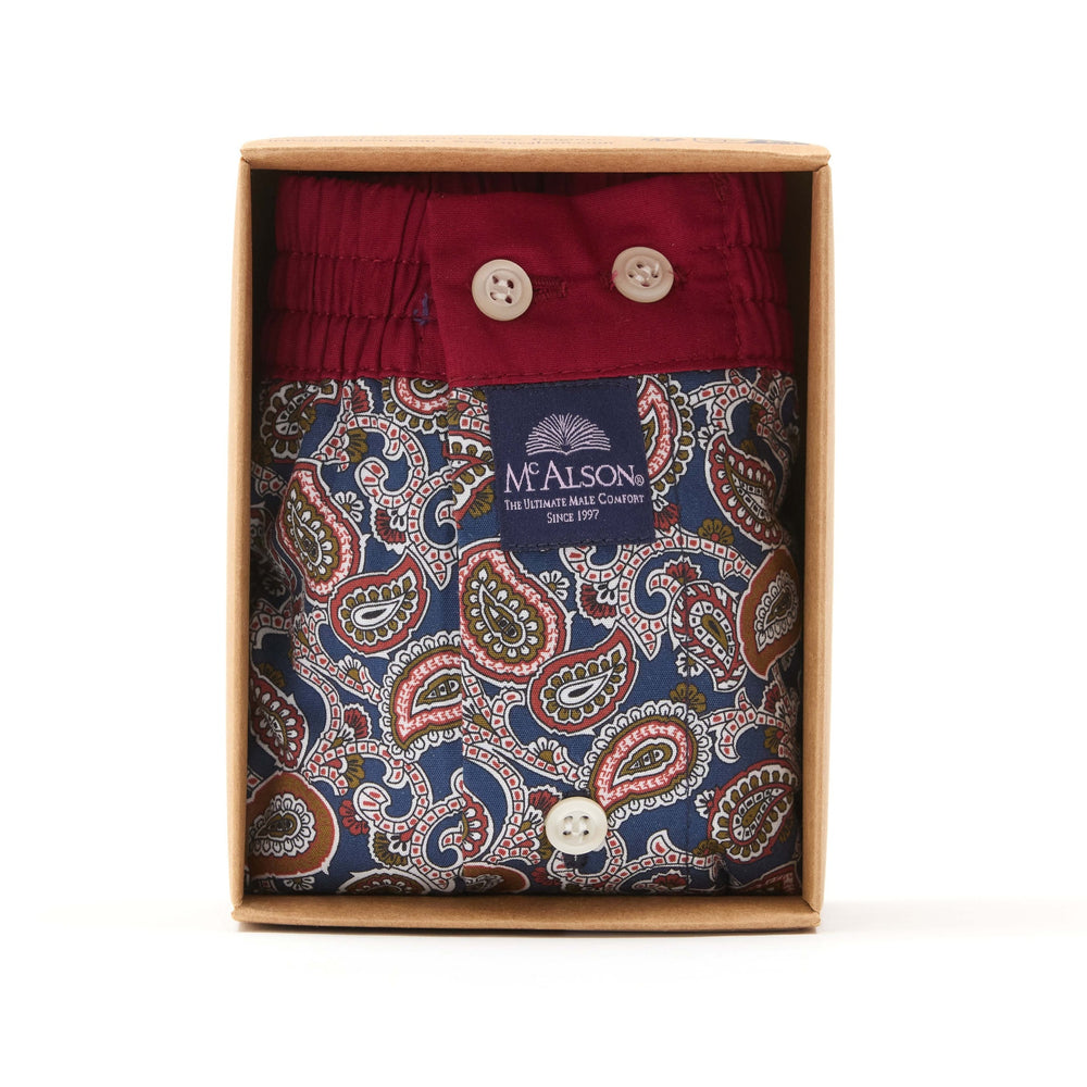 M5245 - Paisley navy & burgundy