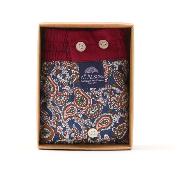 M5245 - Paisley navy & burgundy