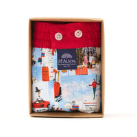 M5259 - Après-ski bleu clair & rouge