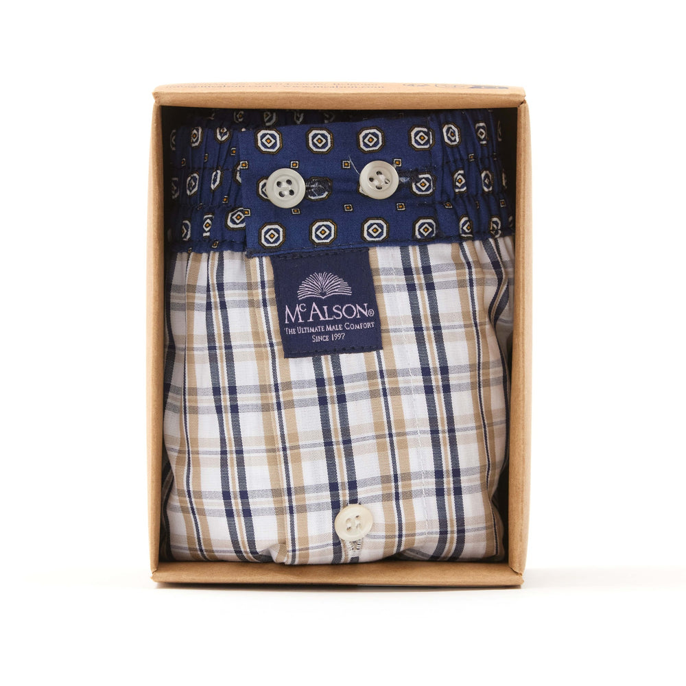 M5211 - a scacchiera blu-marino & cachi