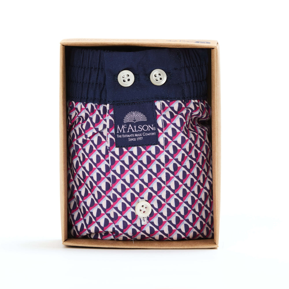 M5441 - Geometric pink & navy