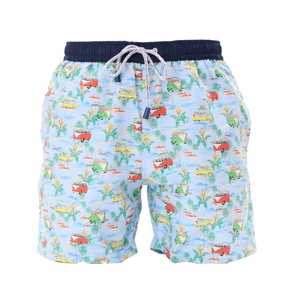 KMS5322 - Van Tropical bleu clair & bleu marine