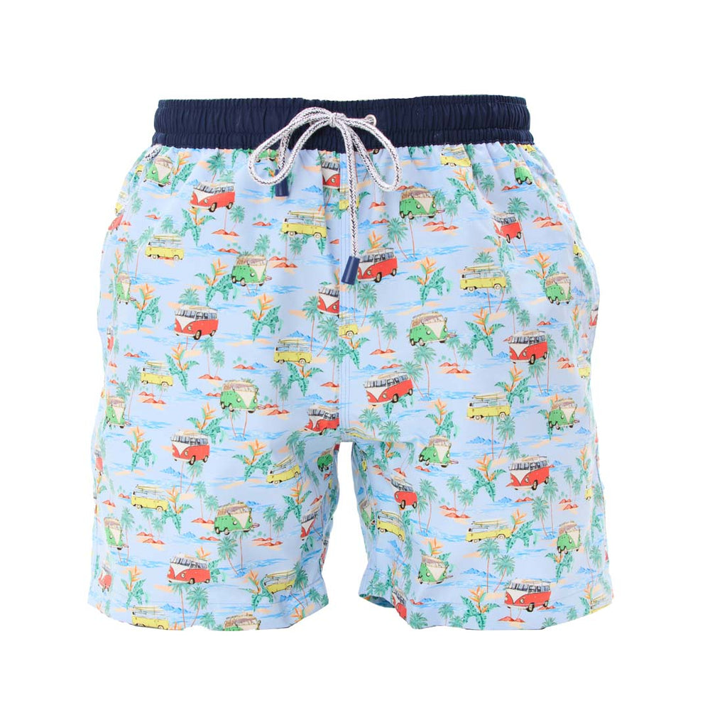 MS5322 - Van Tropical bleu clair & bleu marine