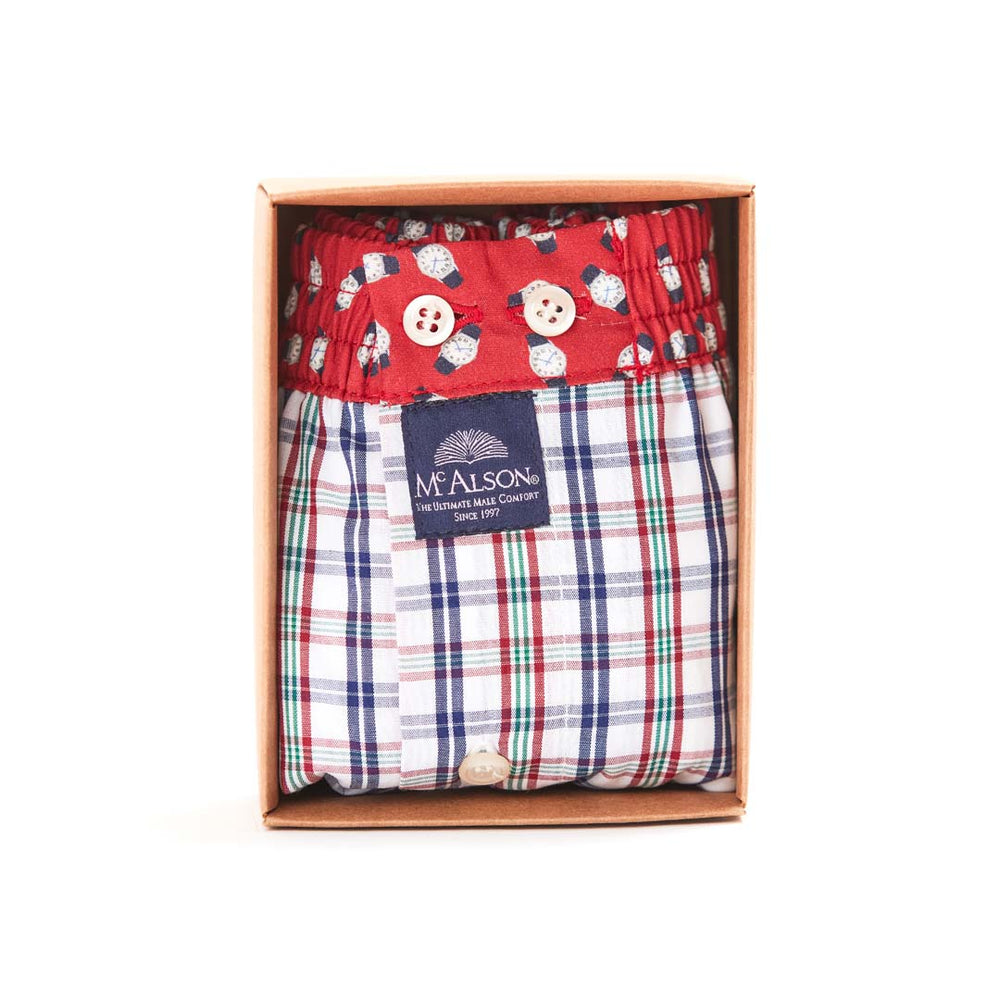 M4890 - Carreaux rouge vert et bleu marine