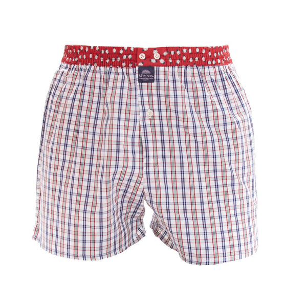 M4890 - Carreaux rouge vert et bleu marine