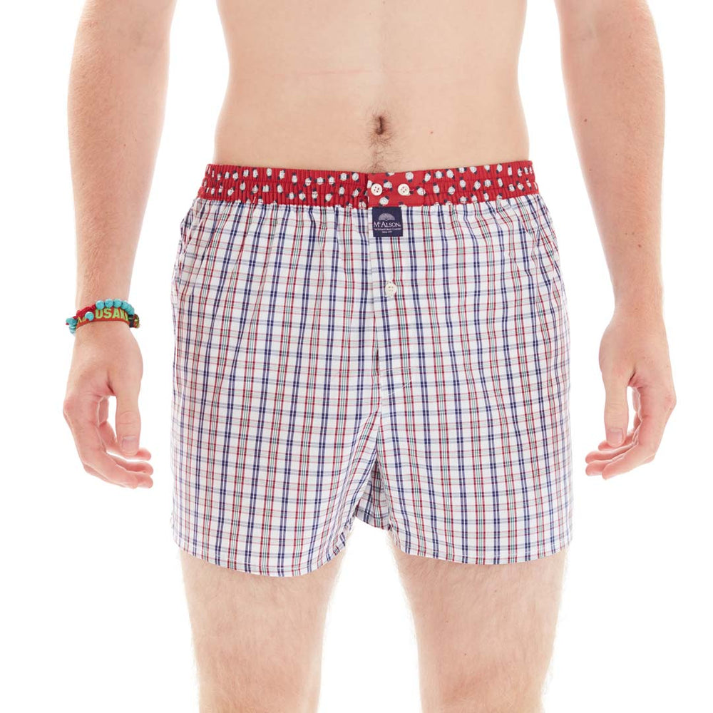 M4890 - Carreaux rouge vert et bleu marine