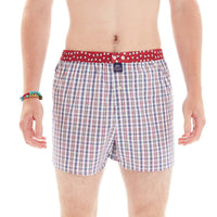 M4890 - Carreaux rouge vert et bleu marine