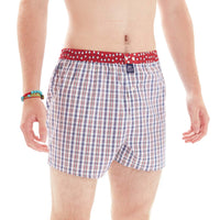 M4890 - Carreaux rouge vert et bleu marine