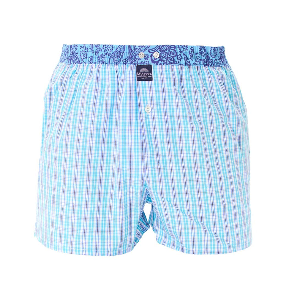 M4986 - Kariert cyanweißblau