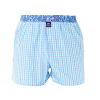 M4986 - Kariert cyanweißblau
