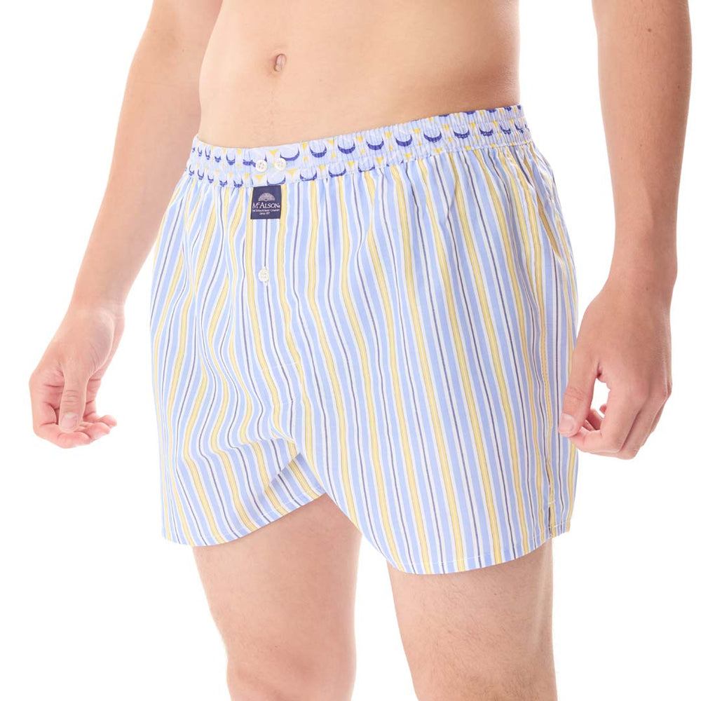 M5186 - Rayures bleu clair & jaune
