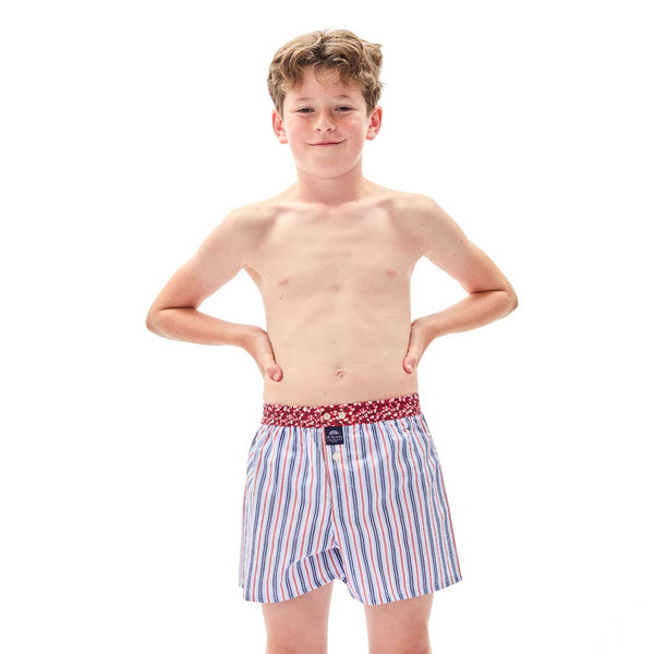 KM5206 - Rayé bleu clair, marine & rouge