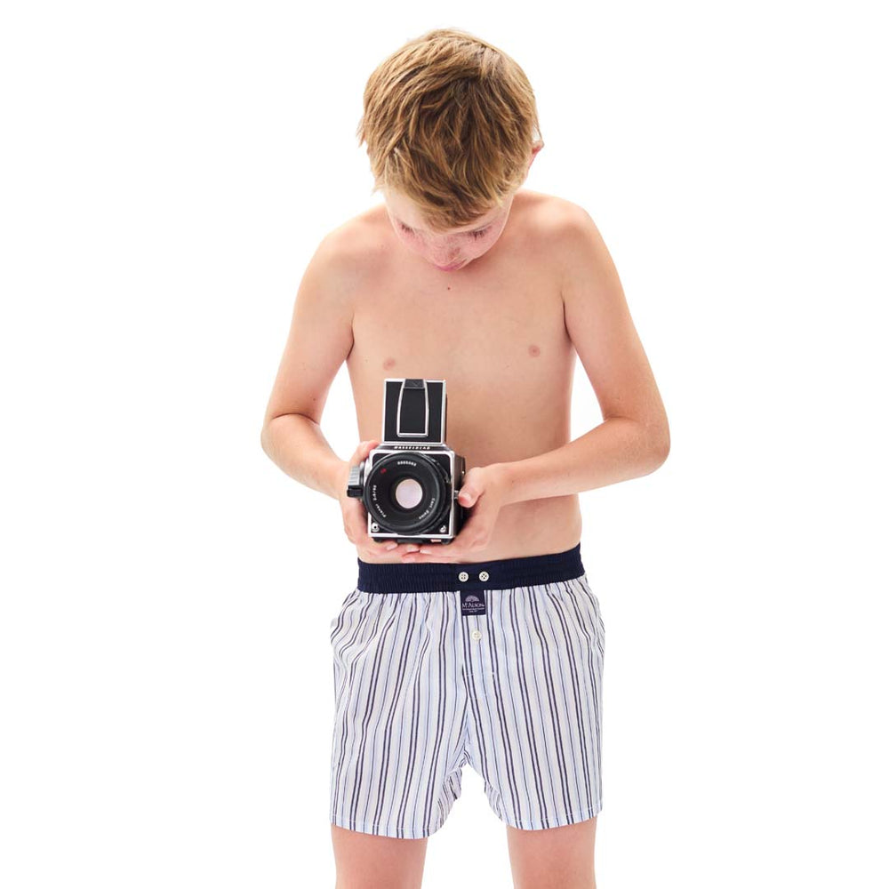 KM5208 - Rayé marine & bleu clair