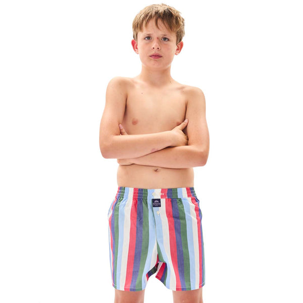 KM5226 - Rayé bleu clair, rouge & blanc