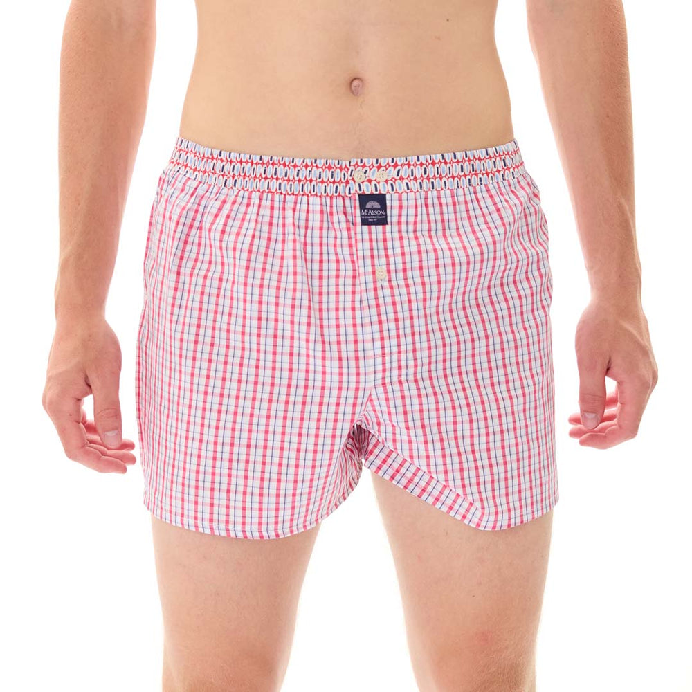 M5305 - Carreaux fuchsia & bleu marine