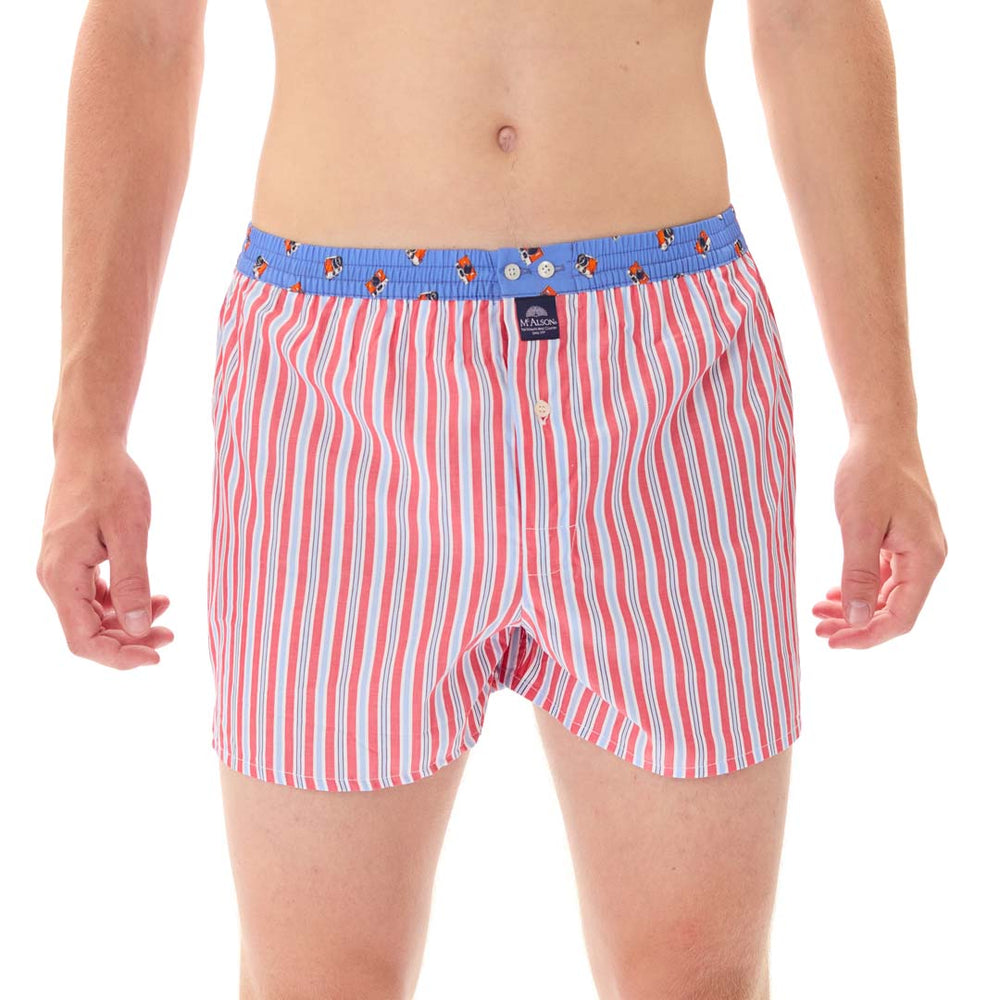 M5313 - rayé rouge, bleu ciel & bleu marine