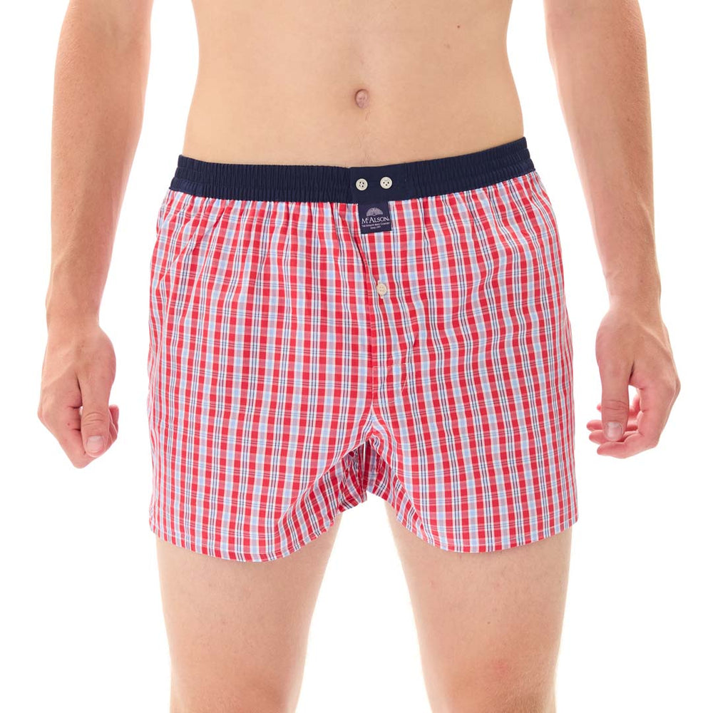 M5314 - Tartan rouge & bleu marine