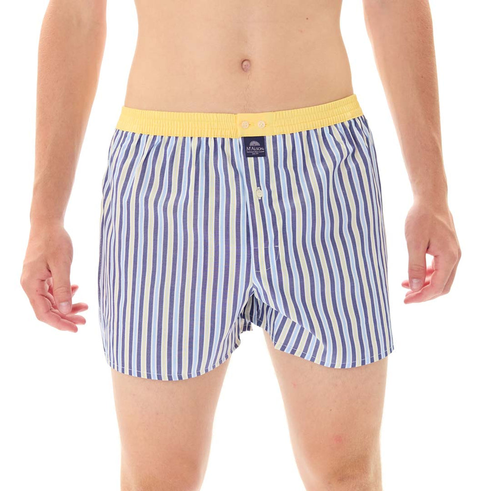 M5315 - rayé bleu marine & jaune