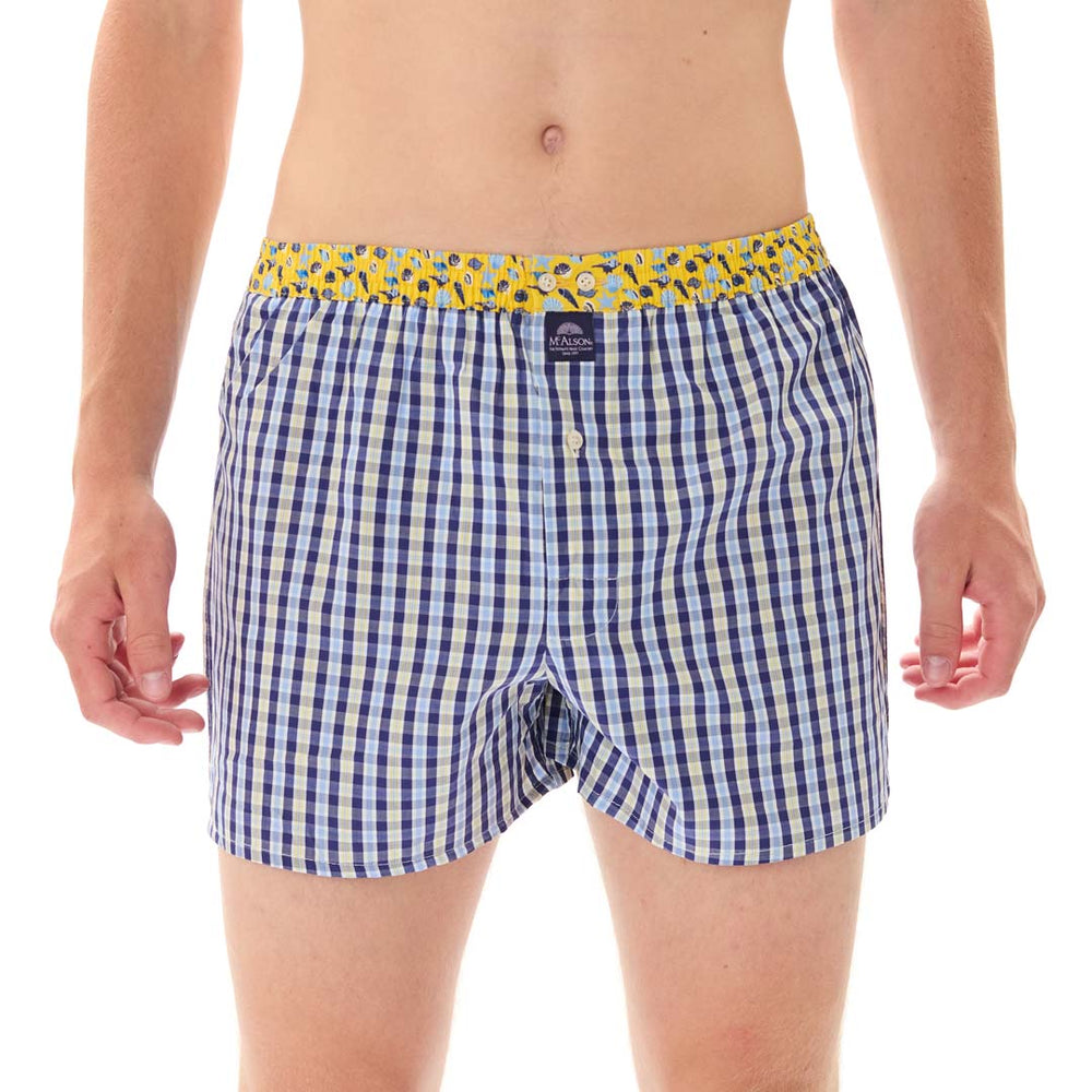 M5316 - Schottenkaro Marineblau & gelb