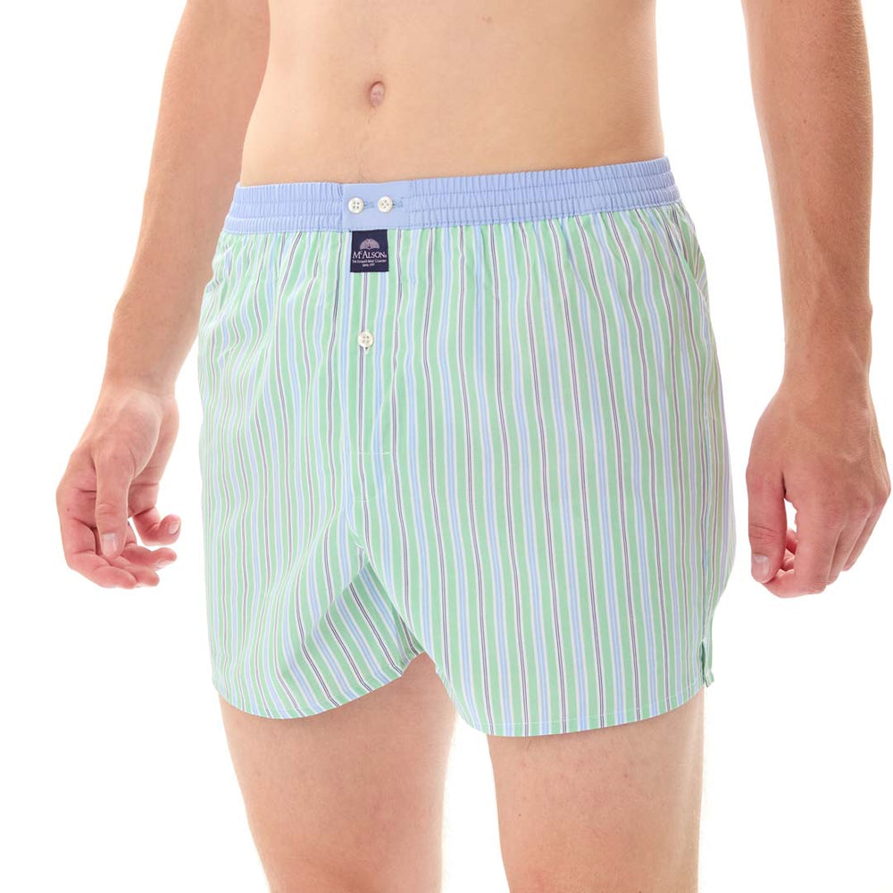 M5317 - Striped light green & blue