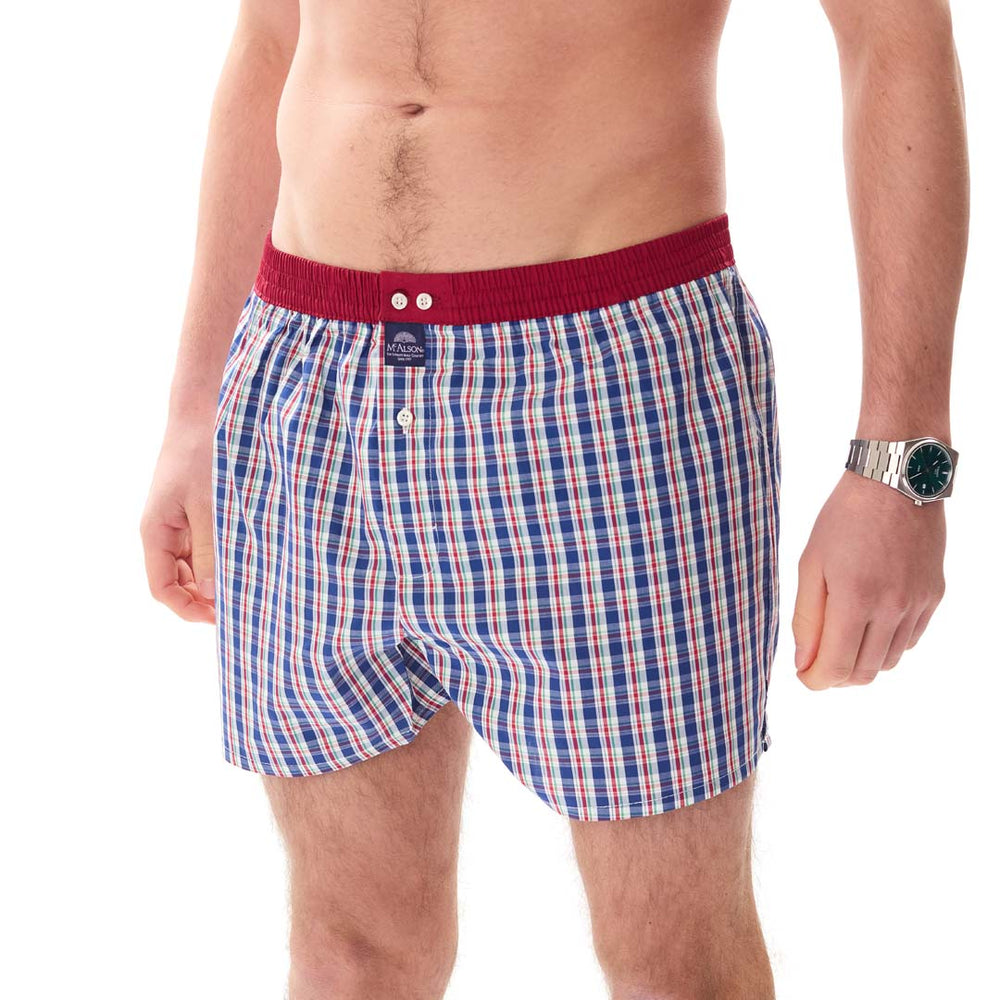M5409 - Tartan navy & white