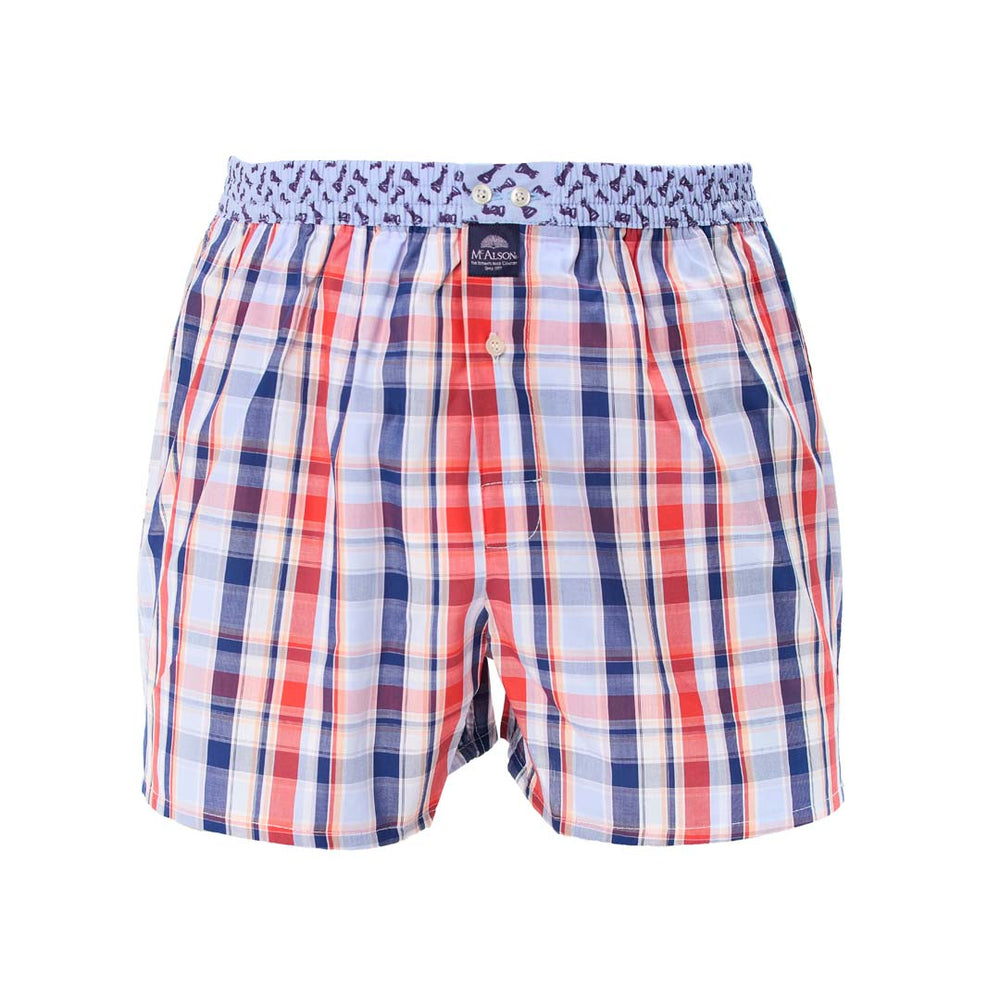 M5425 - Madras red & blue
