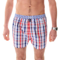 M5425 - Madras red & blue