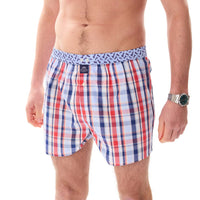 M5425 - Madras red & blue