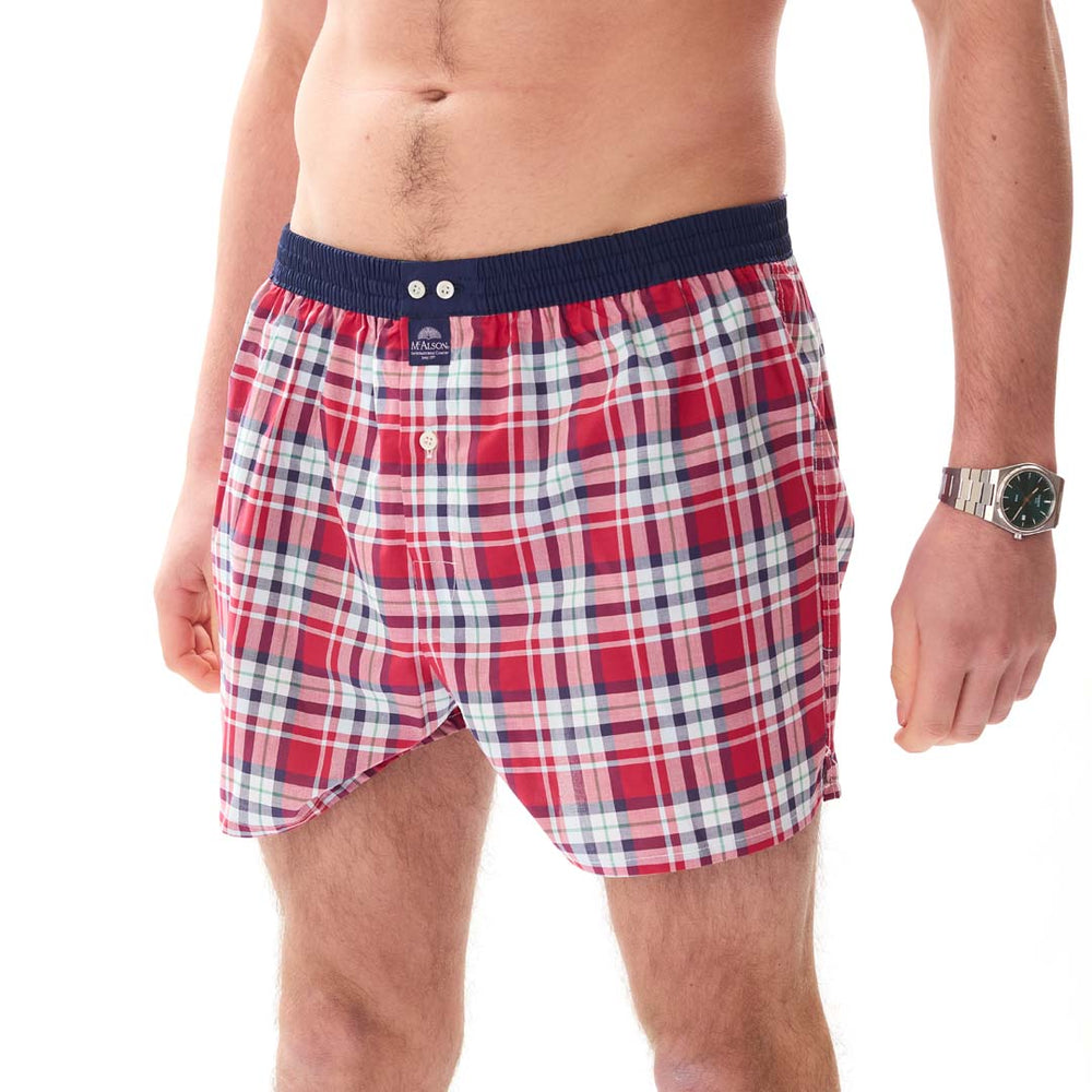 M5431 - Madras red & navy