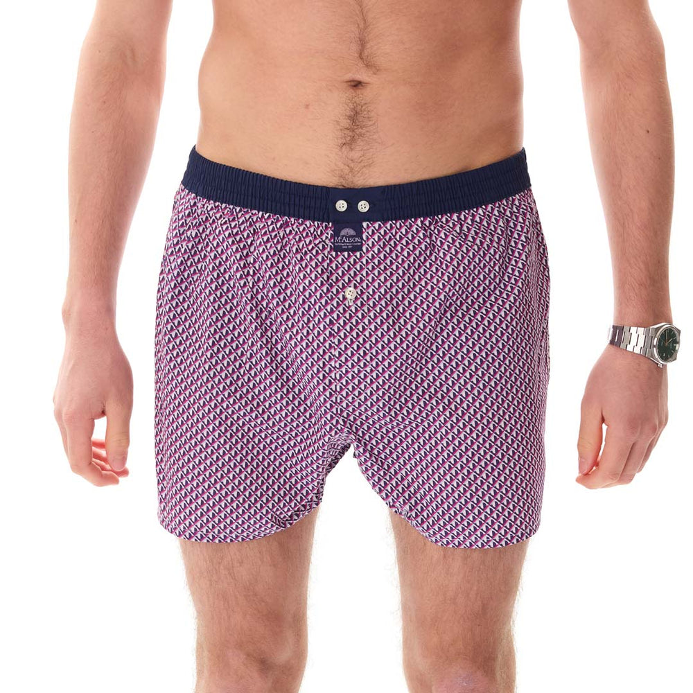 M5441 - Geometric pink & navy