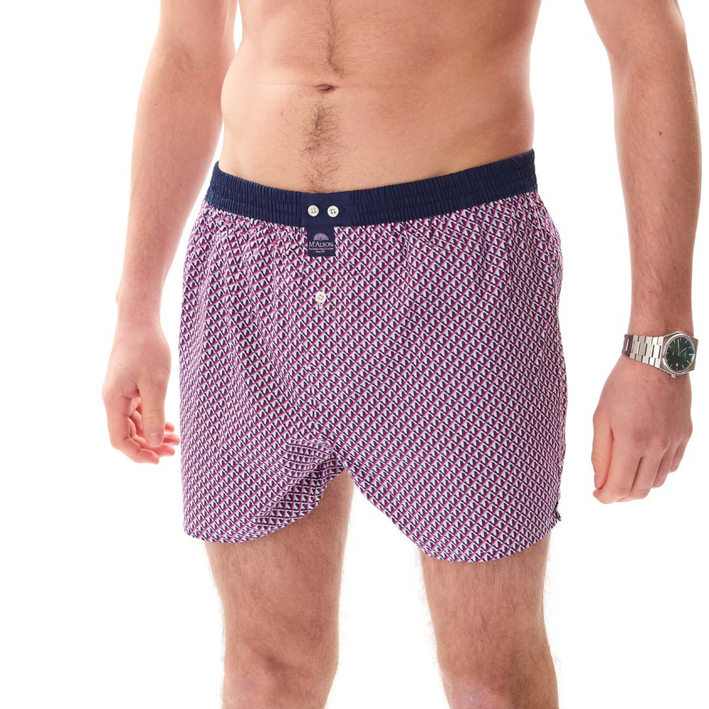 M5441 - Geometric pink & navy