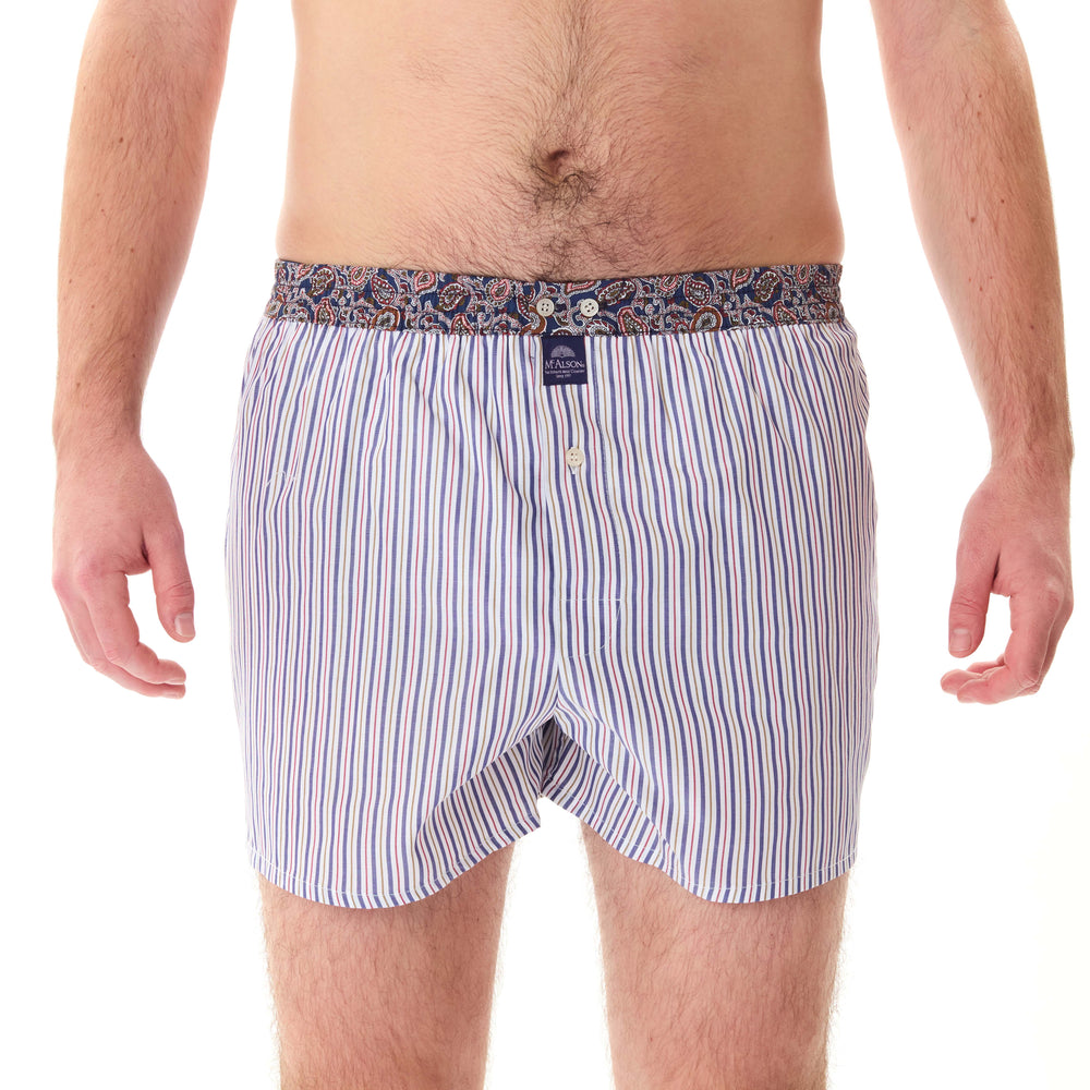 M5200 - Strisce blu-marino & bordeaux