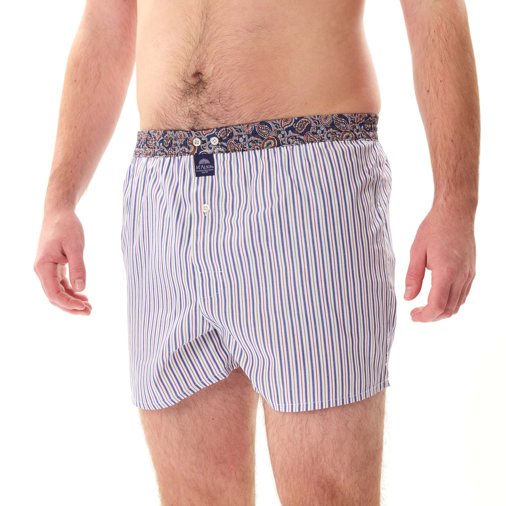 M5200 - Rayé marine & bordeaux