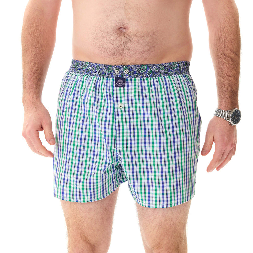 M5203 - Kariert grün & blau