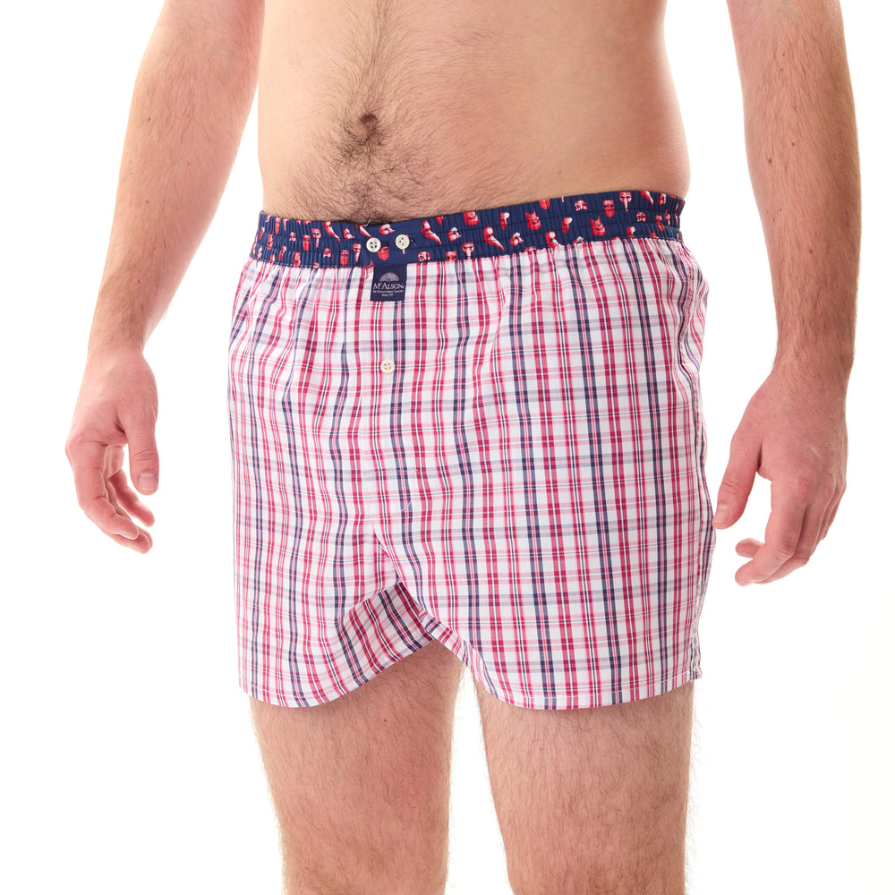 M5204 - a scacchiera rosso & blu-marino