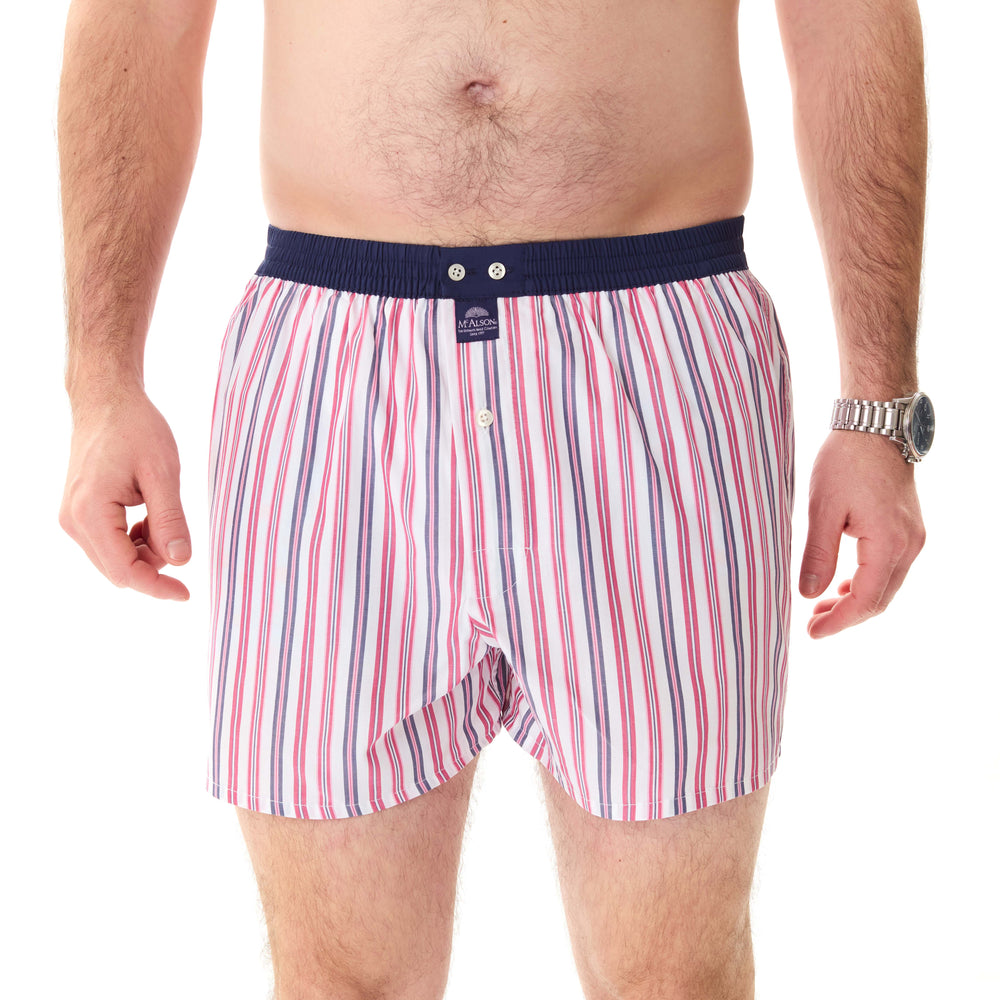 M5205 - Rayé rouge & marine