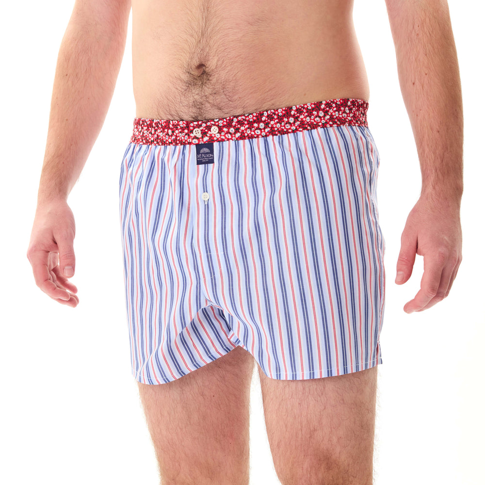 M5206 - Stripes light blue, navy & red