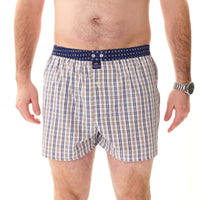 M5211 - a scacchiera blu-marino & cachi