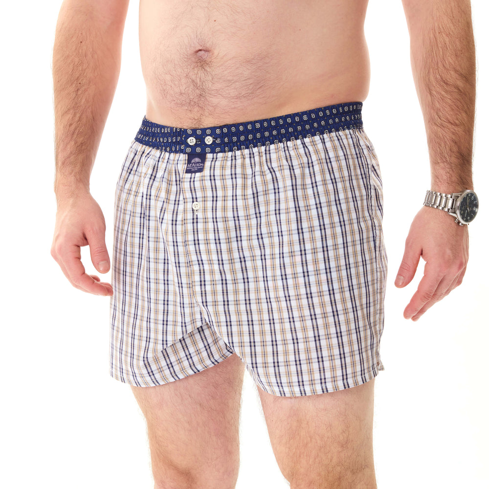 M5211 - a scacchiera blu-marino & cachi