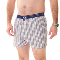 M5211 - a scacchiera blu-marino & cachi